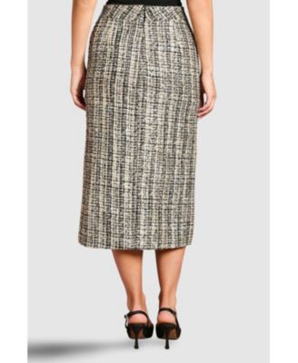 Women's Sequin Tweed Midi Skirt