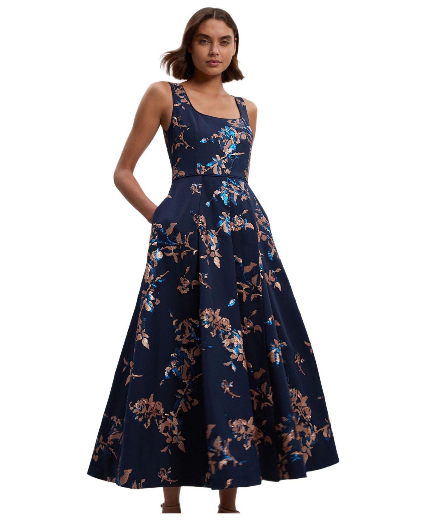 Women's Satin Sequin Prom Dress