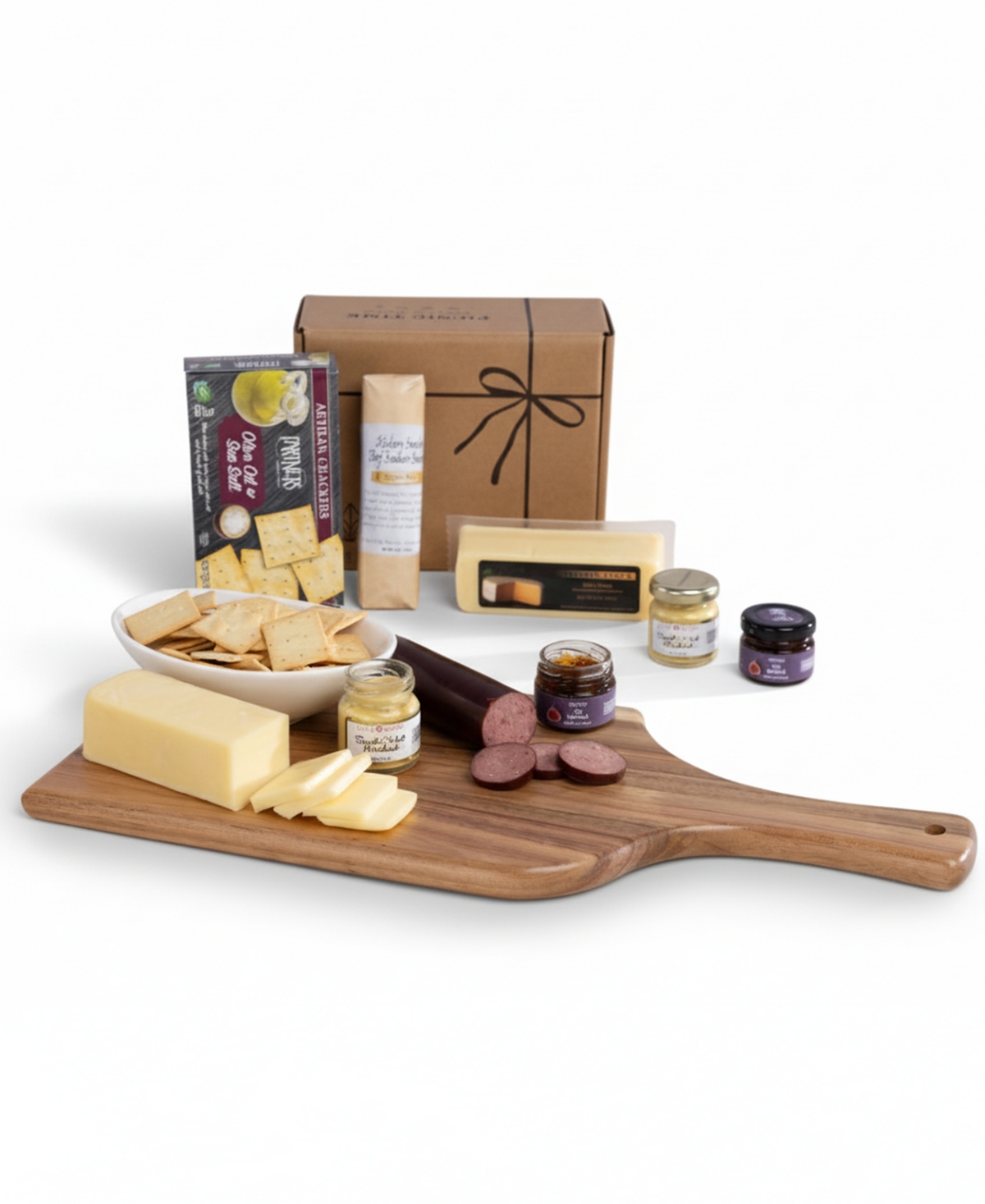 Toscana Artisan Charcuterie Board with Gourmet Gift Pack, 5-Piece
