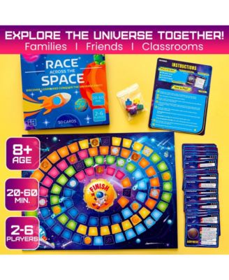Space Board Game for Kids Ages 8-12 and Families – Fun Space Trivia Game with 50 Cards – Learn Planets, Moons Facts – Educational Family Games