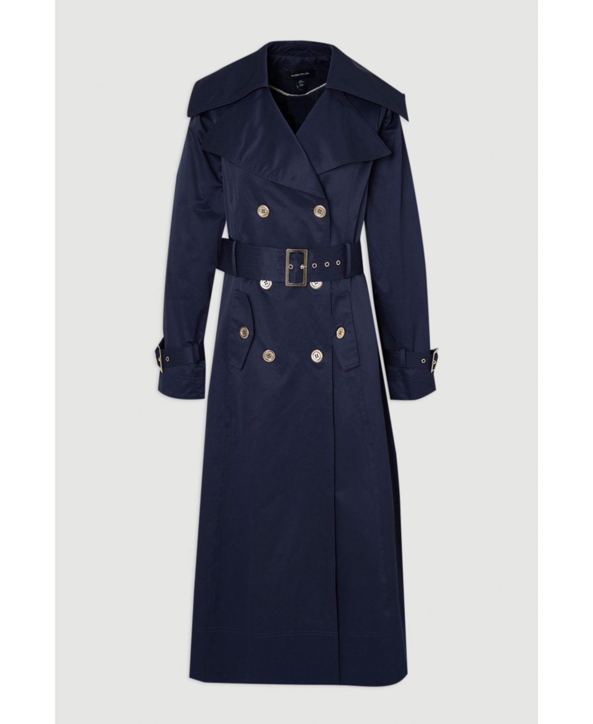 Karen Millen Women's Cotton Sheen Belted Classic Trench Coat