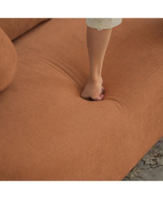 Sofa-in-a-Box Orange Memory Foam 2-Seater Couch, No Installation, Easy Transport