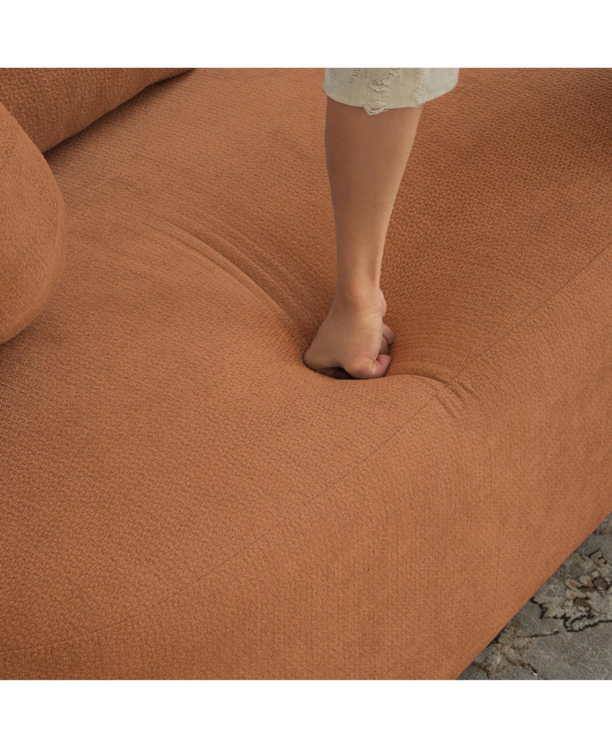 Streamdale Furniture Sofa-in-a-Box Orange Memory Foam 2-Seater Couch, No Installation, Easy Transport