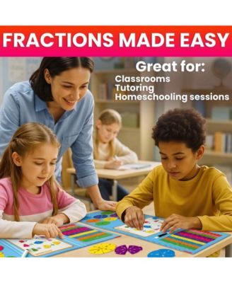 Magnetic Fractions Learning Set for Kids Ages 6-12 – Hands-On Math Games for Homeschooling, Classrooms & Travel