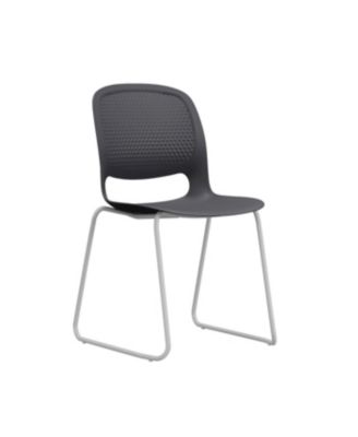 Streamdale Modern Black Stacking Chairs Set of 4 with Ergonomic Design