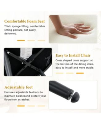 Streamdale Set of 2 Gray Velvet Dining Chairs with Black Legs