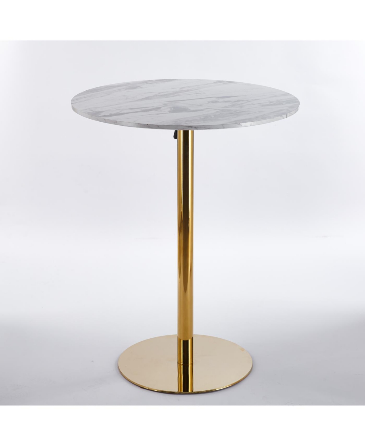 Streamdale Modern Gold Bar Table Set with 2 Adjustable Stools