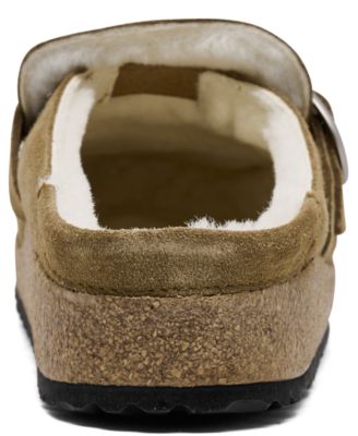 Women's Buckley Shearling Suede Leather Clogs from Finish Line