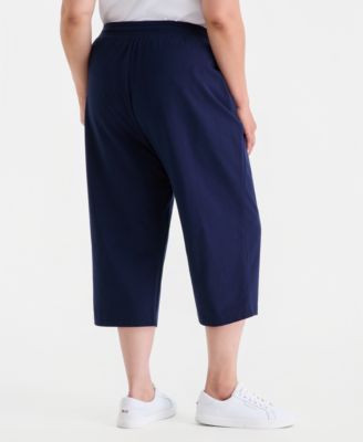 Plus Size Knit Pull-On Capri Pants, Exclusively at Macy's
