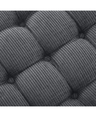 Streamdale Blue Storage Bench with Button-Tufted Fabric Upholstery and Fringe