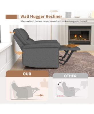 Streamdale Wall Hugger Zero Wall Power Recliner Chair with USB (Dark Gray)