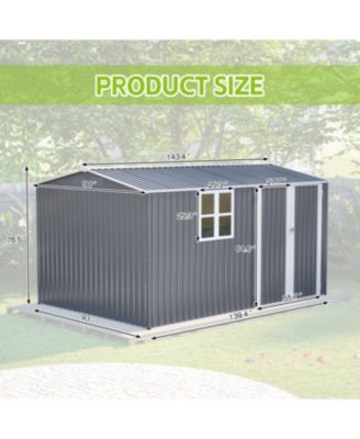 Streamdale 8x12 Ft Storage Shed, Heavy-Duty Steel Building with Window &amp; Vents (Gray