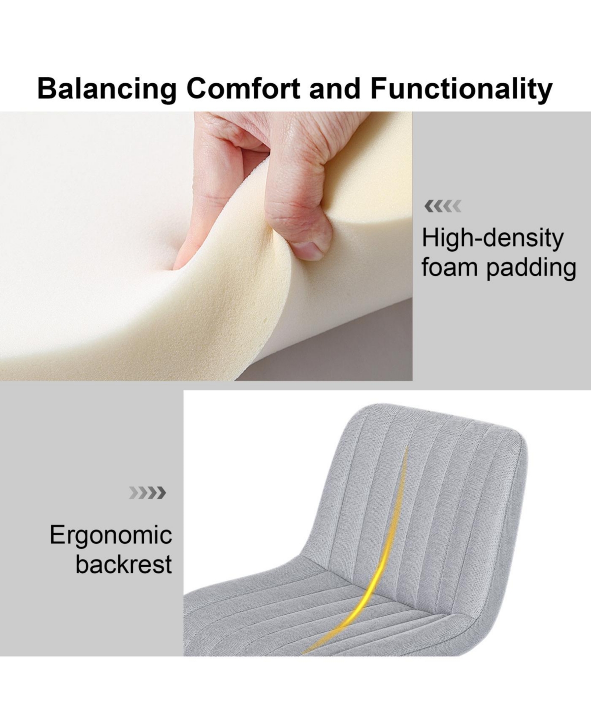 Streamdale Grey Swivel Bar Stools with Adjustable Height (Set of 2)