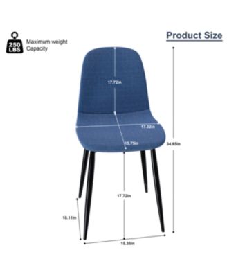 Streamdale Modern Blue Knit Dining Chairs with Iron Legs (Set of 4)
