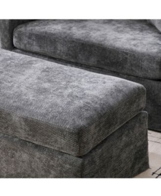 Streamdale Modern Farmhouse Performance Chair with Ottoman, Charcoal