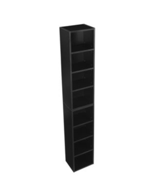 8-Tier Media Tower Rack CD DVD Slim Storage Cabinet with Adjustable Shelves