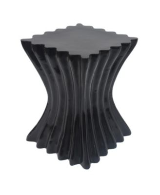 Streamdale Outdoor Side Table, Wave Design End Table, Black