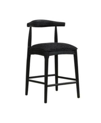Stylish Upholstered Counter Stool with Curved Backrest