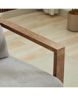 Streamdale 30.3"W Swivel Upholstered Chair with Solid Wood Armrests - Gray