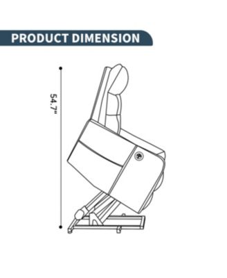 Blue Chenille Power Lift Recliner Chair with Massage, Heat & USB Charging
