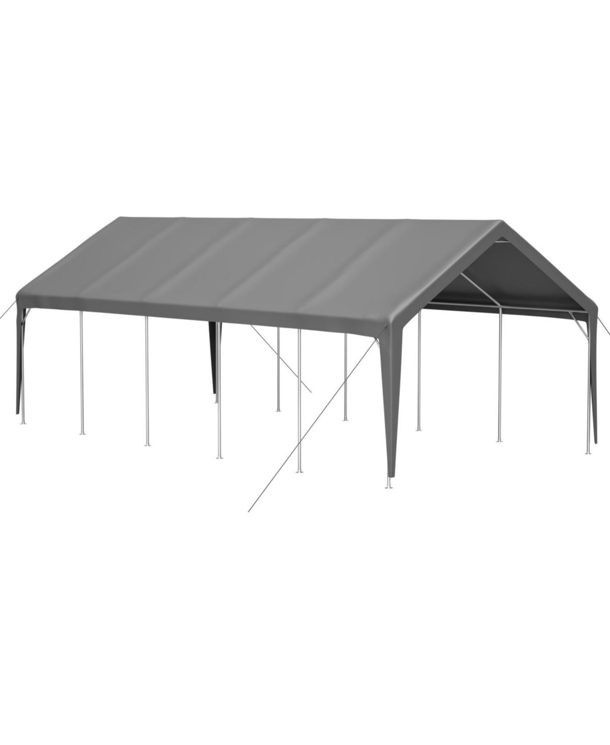 Streamdale Furniture Streamdale 13x26 Ft Heavy Duty Carport Canopy w/ Roll-Up Doors, Removable Walls & Windows
