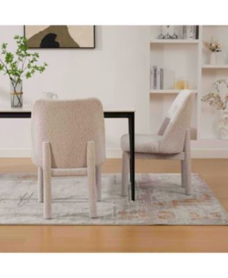 Modern Minimalist Chenille Dining Chair Set (Set of 2) - Beige