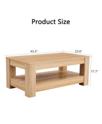 Streamdale Natural Wood Double Layered Coffee Table (MDF)