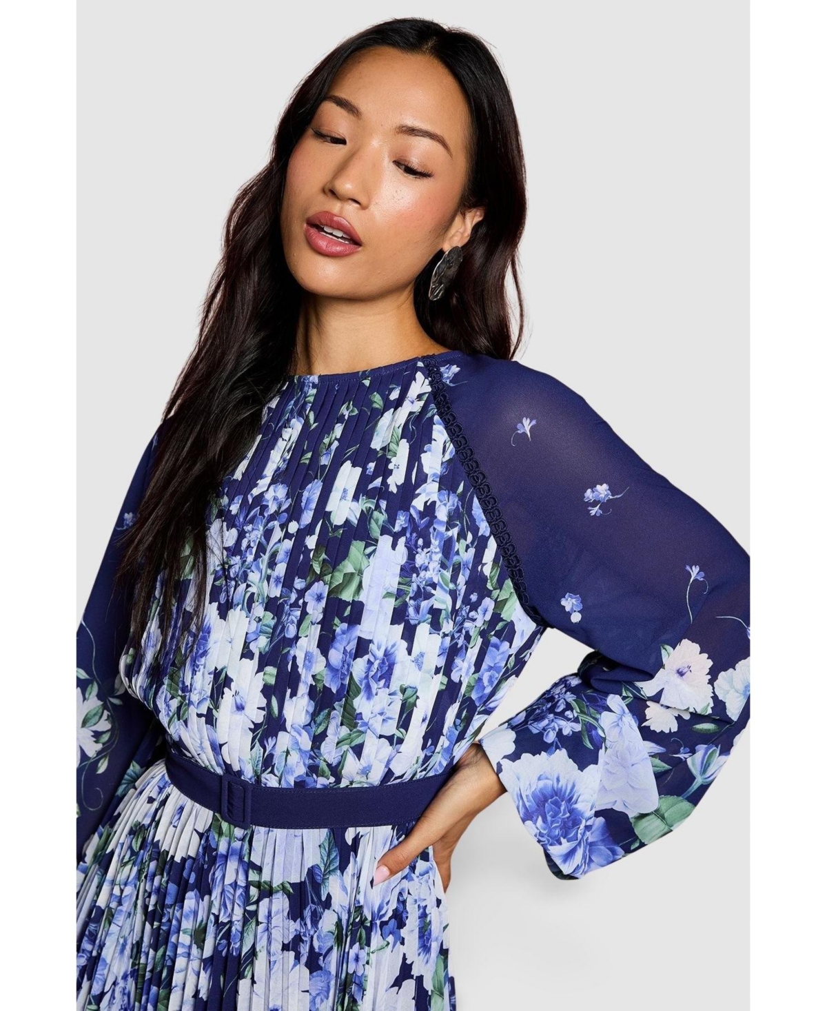 Coast Women's Floral Pleated Georgette Midi Dress