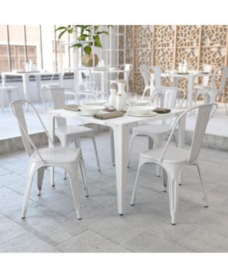 Commercial Grade 4 Pack Metal Indoor-Outdoor Stackable Chair