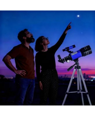 Telescope 70mm Aperture 300mm AZ Mount Telescope with Stand and Phone Adapter for Kids, Adults and Beginners