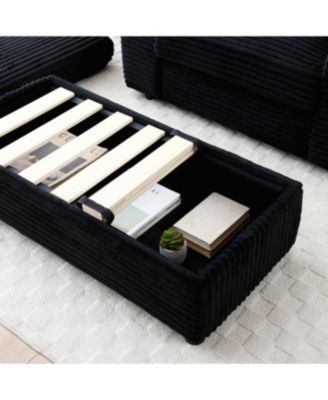 Streamdale Oversized Accent Chair with Ottoman, Single Sofa Chair, Modern Comfy Armchair, BLACK