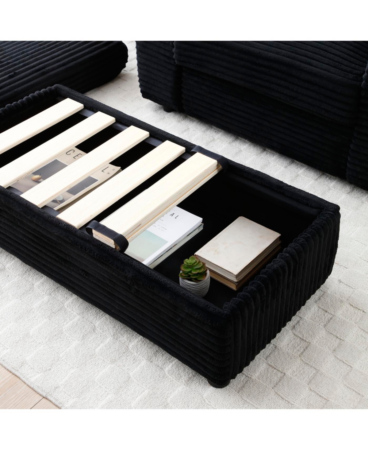 Streamdale Furniture Streamdale Oversized Accent Chair with Ottoman, Single Sofa Chair, Modern Comfy Armchair, Black