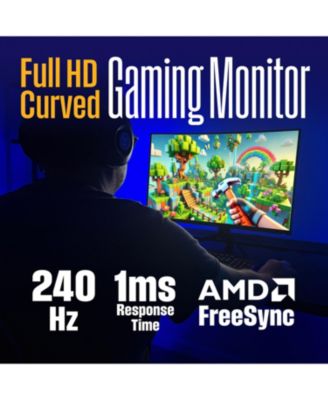 32" Curved Full HD Gaming Monitor, 165Hz, AMD FreeSync, Low Motion Blur, 1500R, 1080p, DP & 2x HDMI, Built-in Speakers