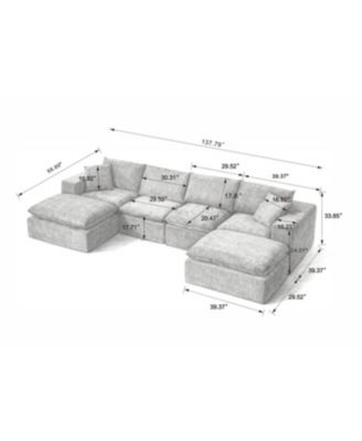 Streamdale Modern Chenille Cloud Sofa - Freely Combinable & Comfortable