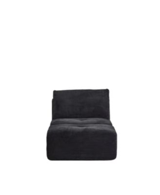 Streamdale Modern Memory Foam Single Chaise Longue Sofa, Pet-Friendly Corduroy, Black