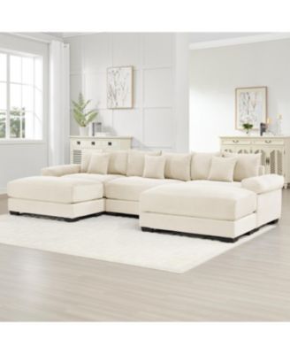 Streamdale Oversized Cloud Modular Sectional Couch, Premium Corduroy, Cream