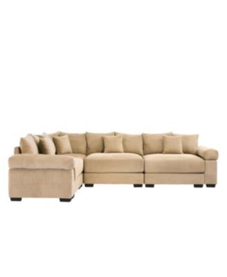 Streamdale Oversized Cloud Modular Sectional Couch with 12 Pillows, Camel