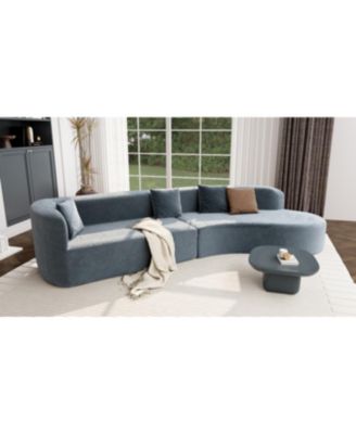 Streamdale Modern Curved Sectional Sofa with Pillows