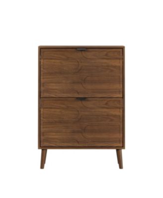 Medieval Modern Independent Shoe Cabinet, Walnut Shoe Storage Cabinet, Fence Shoe Cabinet