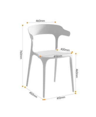 Stackable White Plastic Dining Chairs - Set of 4