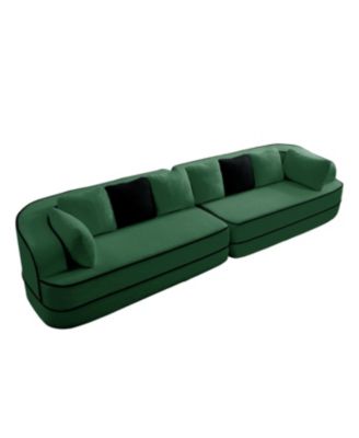 Streamdale Green 4-Seat Teddy Fabric Sofa with High Density Sponge - No Assembly Required