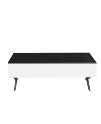 Streamdale Rectangular Black High Gloss Coffee Table with Storage - 47.3