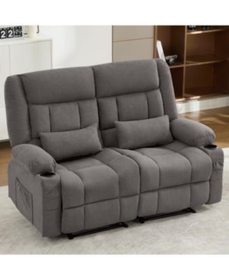 Recliner Loveseat with Cup Holders & Side Pocket for Adults
