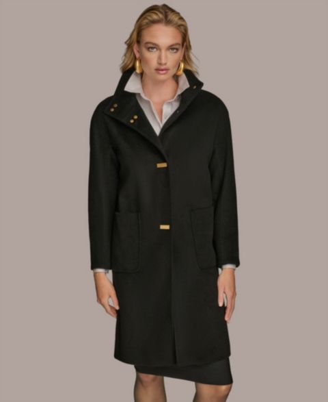 Женские куртки Donna Karan New York Stand-Collar Single-Breasted Coat