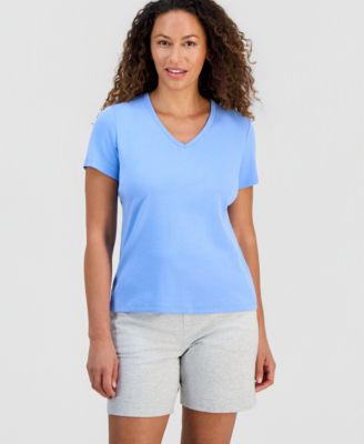 Petite Cotton V-Neck Top