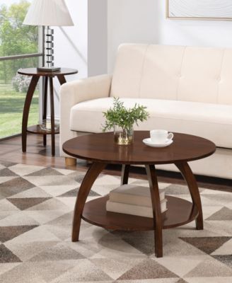 30" Aldrin Rubberwood Round Coffee Table