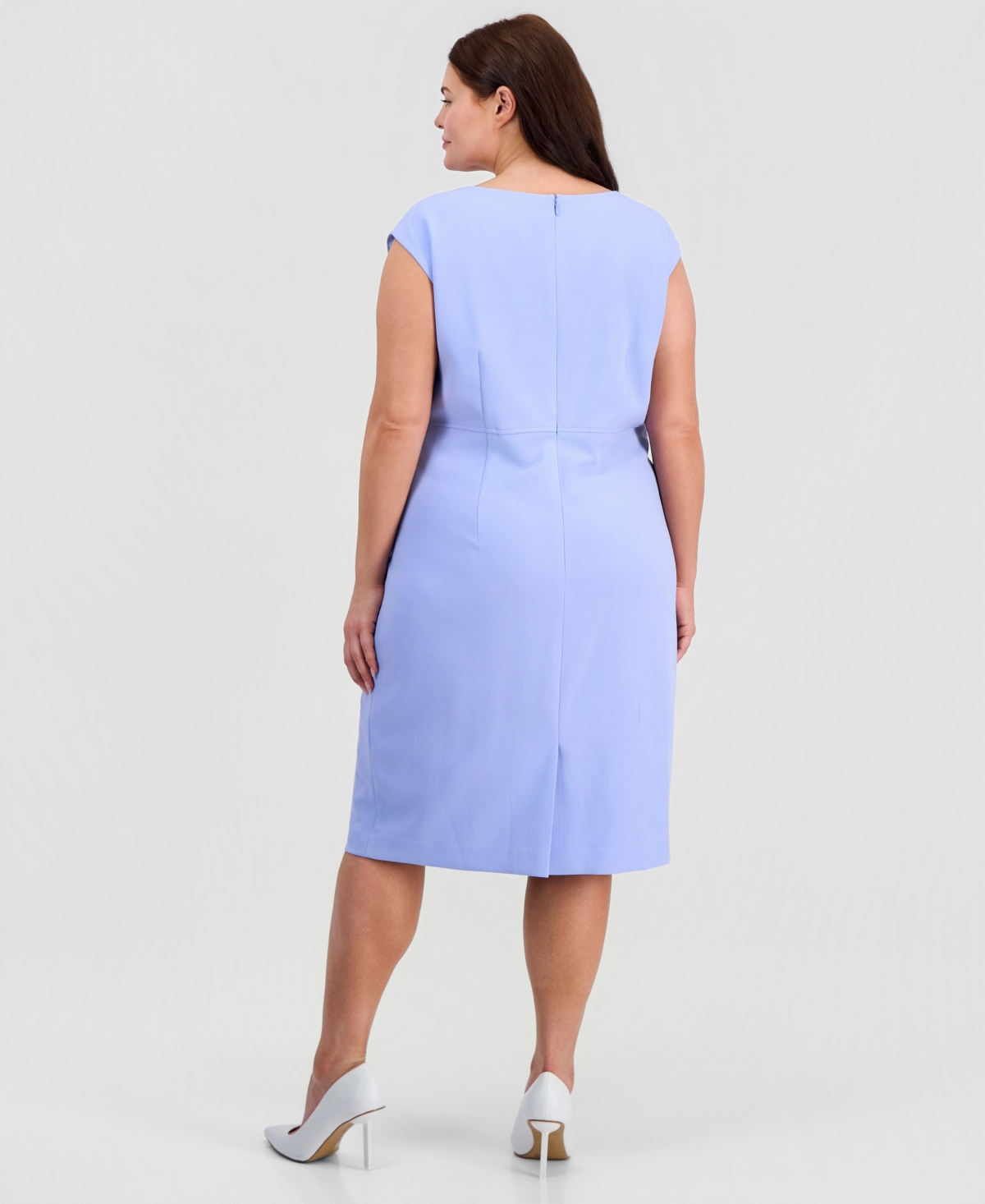 Kasper Plus Size Sleeveless Crepe Sheath Dress