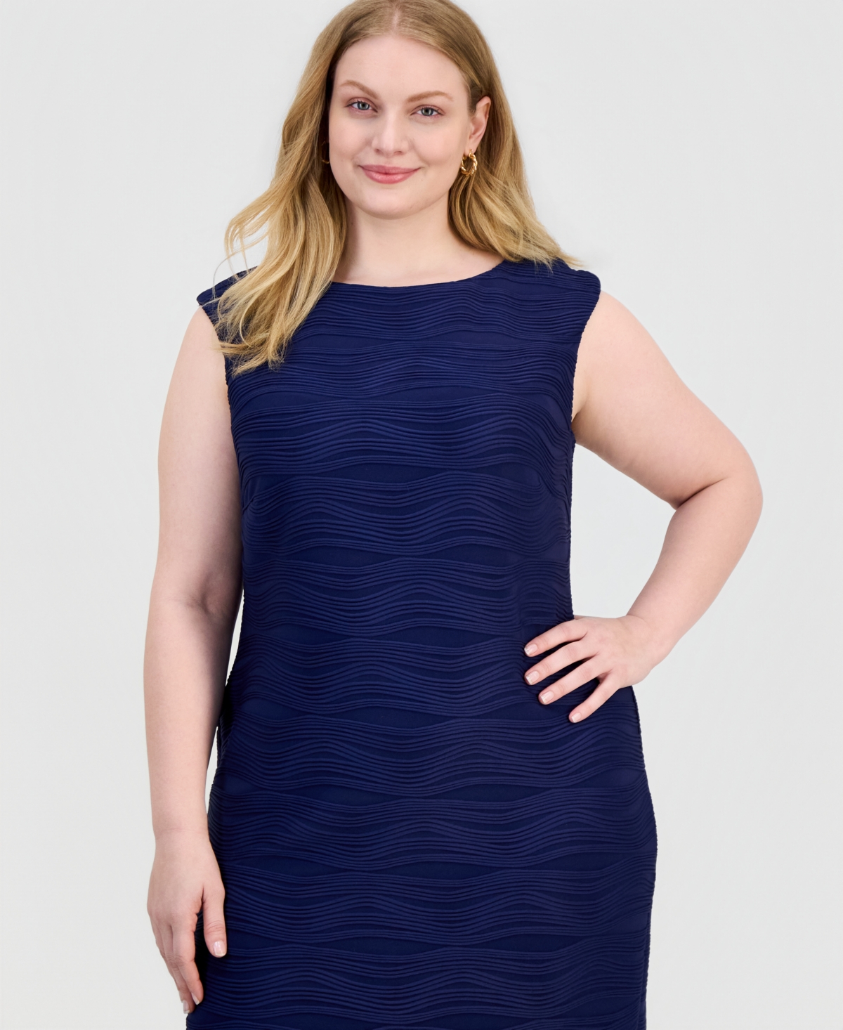 Kasper Plus Wave Rib Sheath Dress