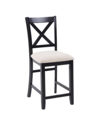 5-Piece Counter Height Dining Table Set with 4 Chairs, Black & Oak