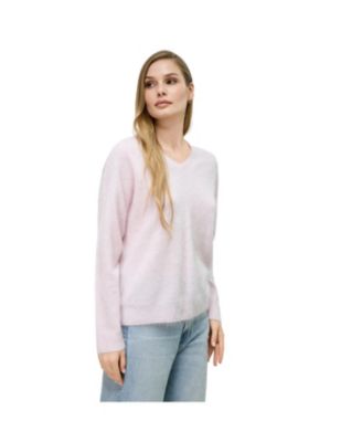 Women's Brushed Silk Cashmere V-Neck Sweater